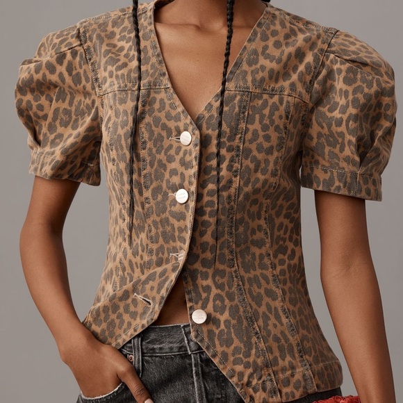 Damson Madder Leopard Denim Top - Picture 4 of 5
